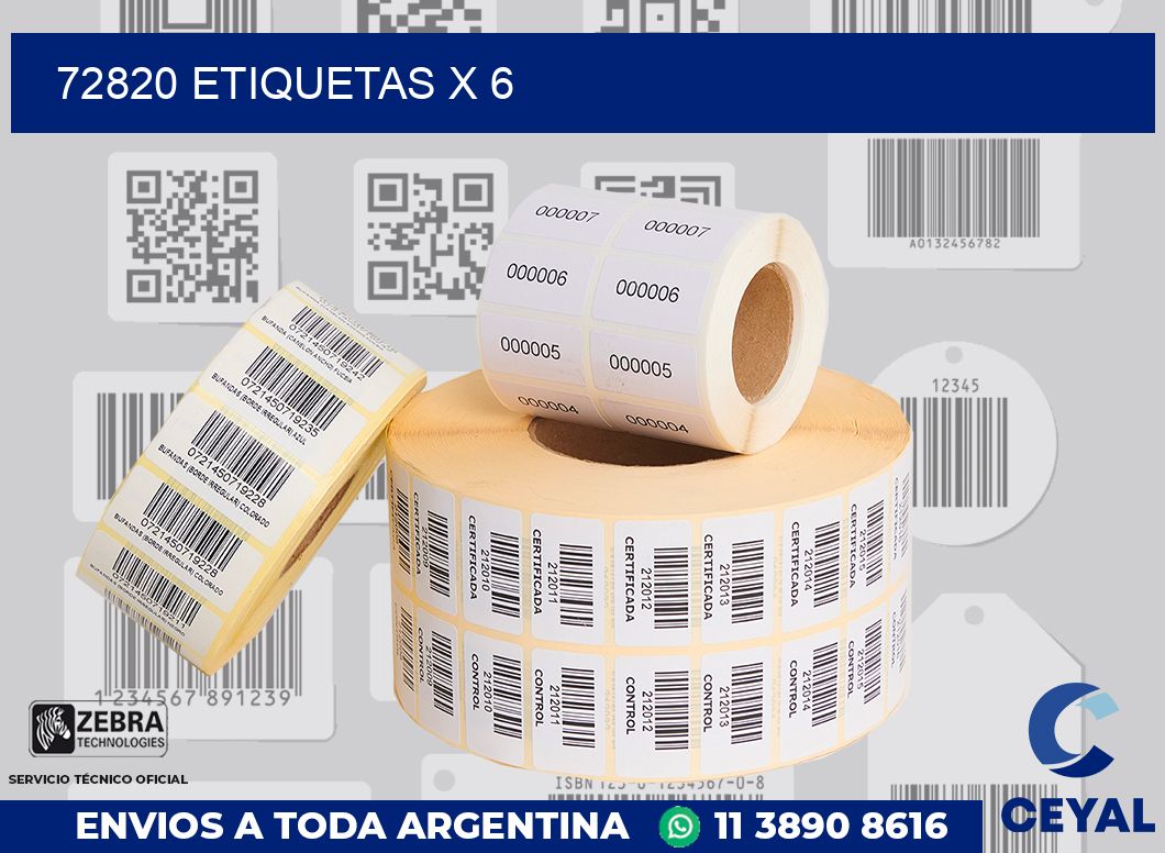 72820 Etiquetas x 6