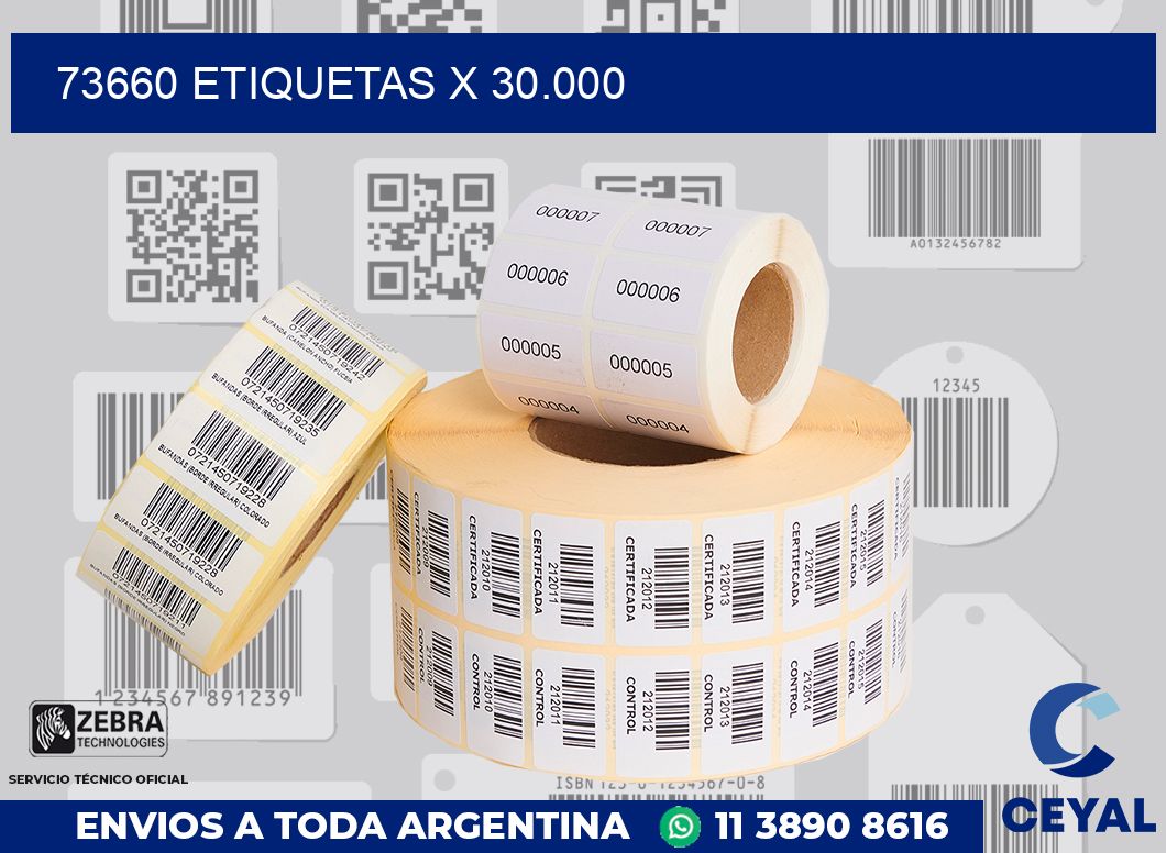 73660 Etiquetas x 30.000