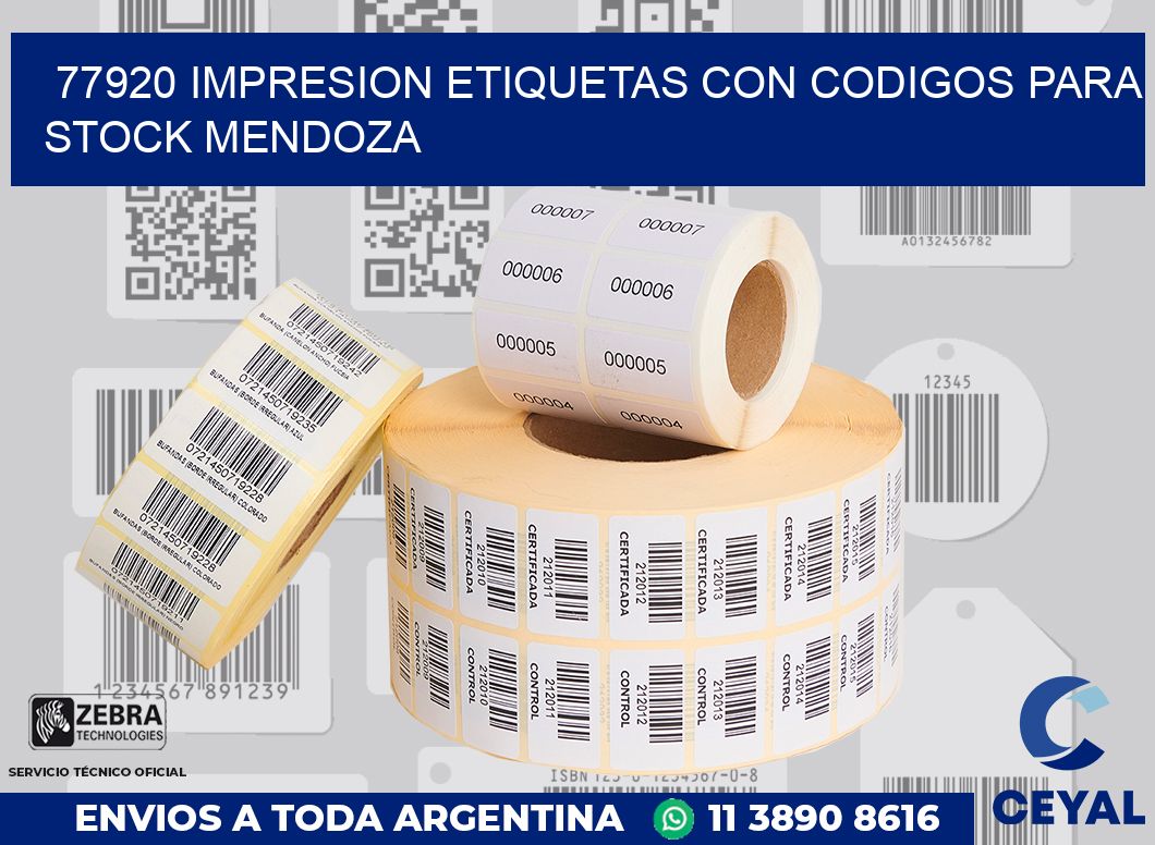 77920 IMPRESION ETIQUETAS CON CODIGOS PARA STOCK MENDOZA