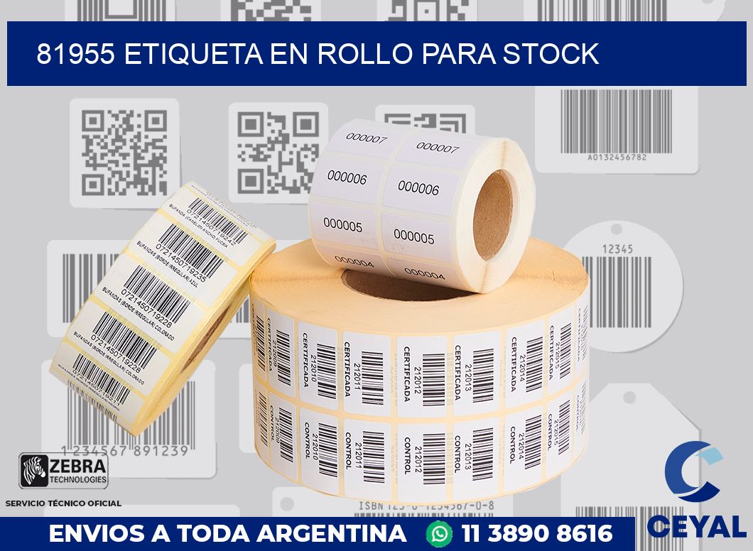 81955 ETIQUETA EN ROLLO PARA STOCK