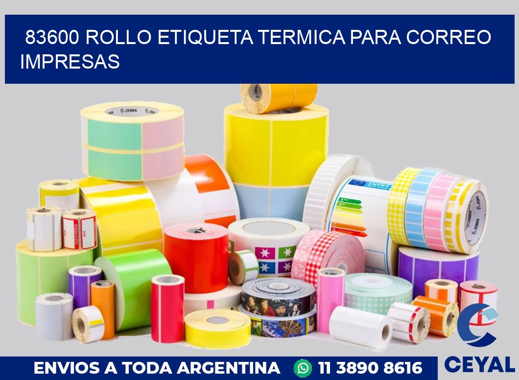 83600 ROLLO ETIQUETA TERMICA PARA CORREO IMPRESAS