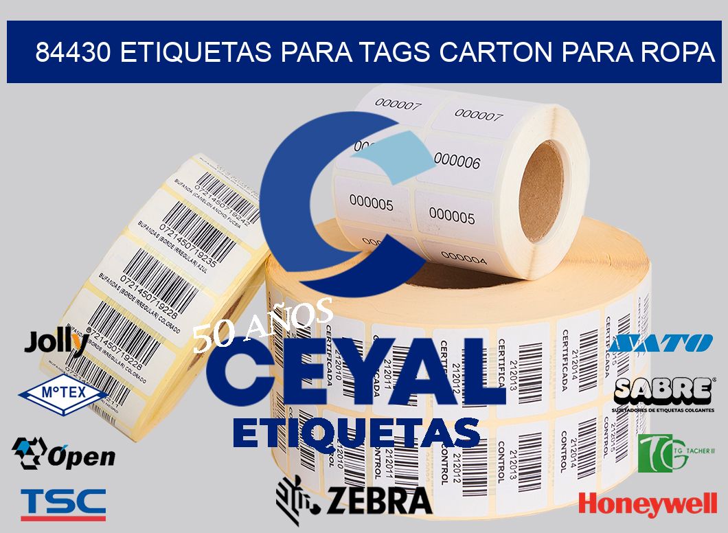 84430 ETIQUETAS PARA TAGS CARTON PARA ROPA