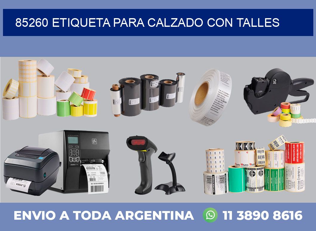 85260 ETIQUETA PARA CALZADO CON TALLES