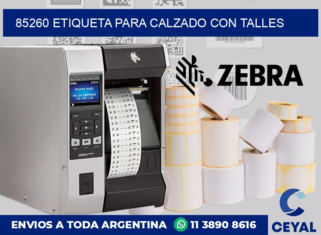 85260 ETIQUETA PARA CALZADO CON TALLES