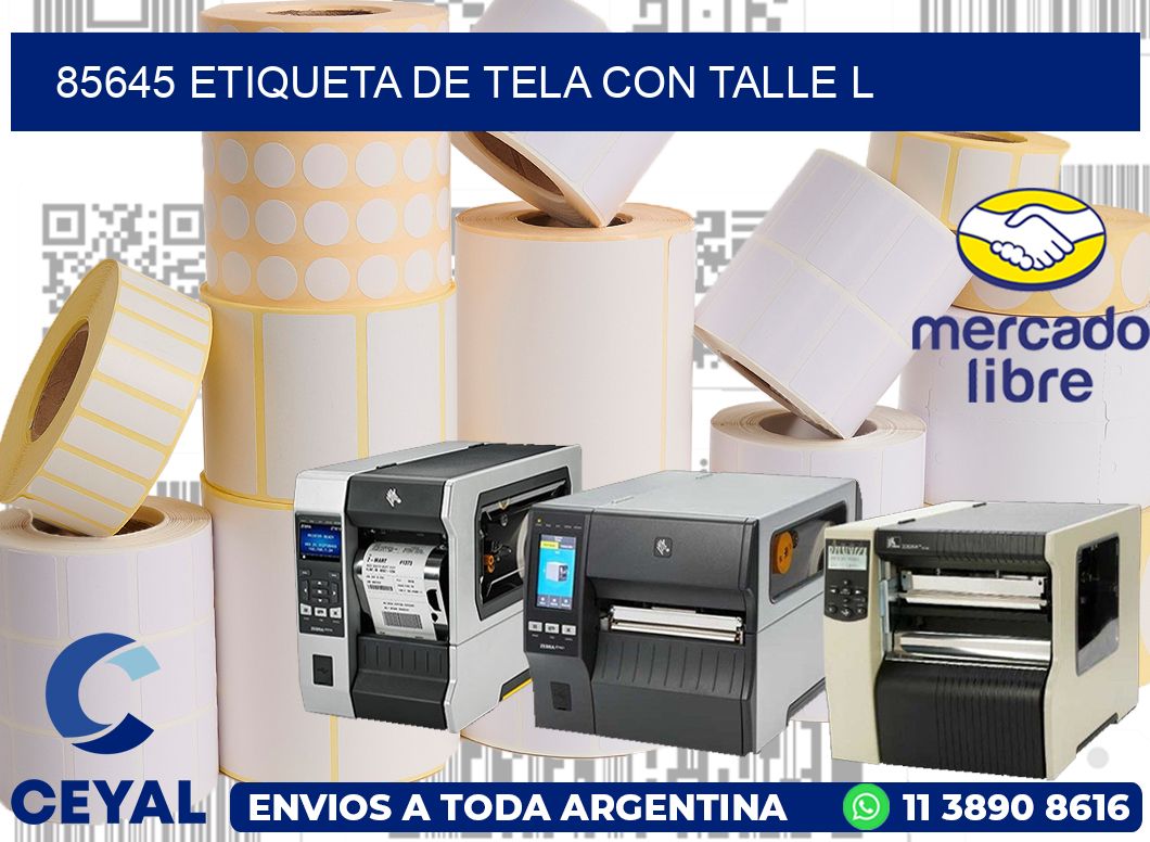 85645 ETIQUETA DE TELA CON TALLE L
