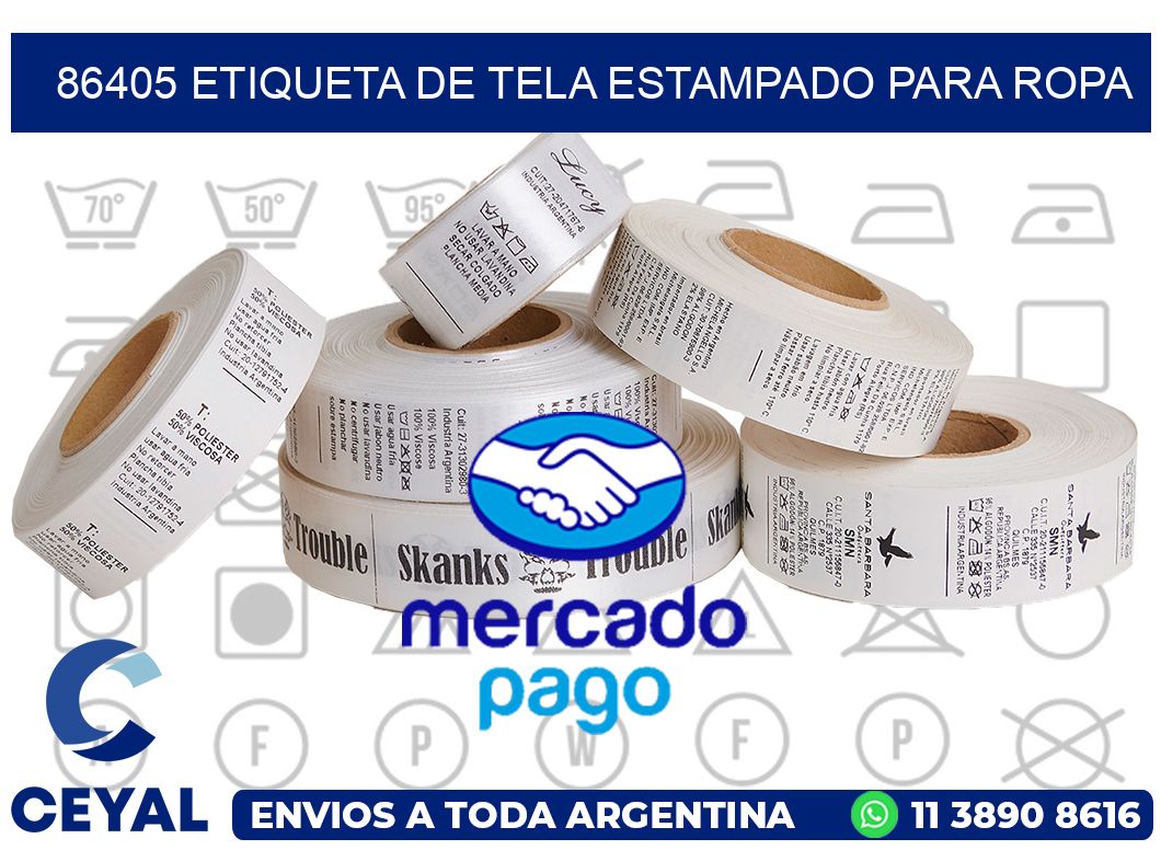 86405 ETIQUETA DE TELA ESTAMPADO PARA ROPA