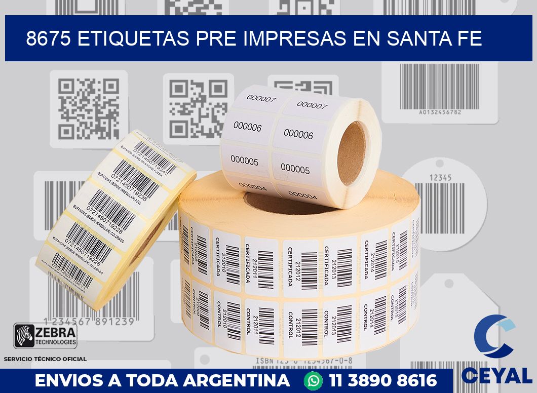 8675 ETIQUETAS PRE IMPRESAS EN SANTA FE