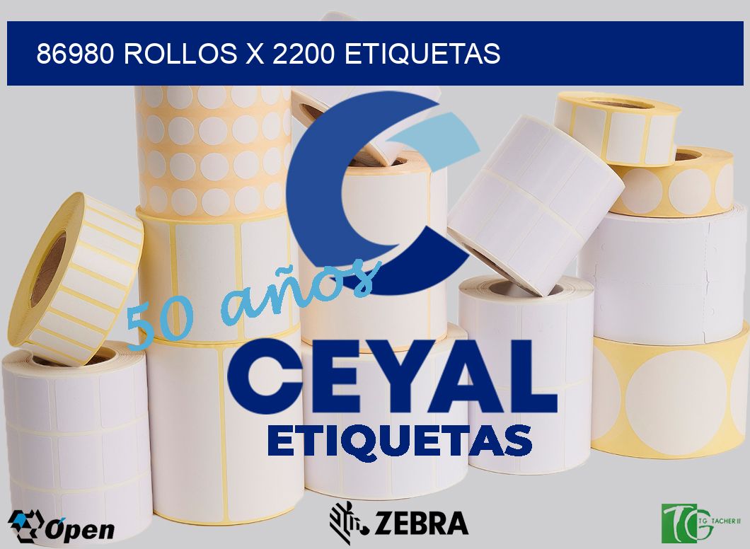 86980 Rollos x 2200 etiquetas