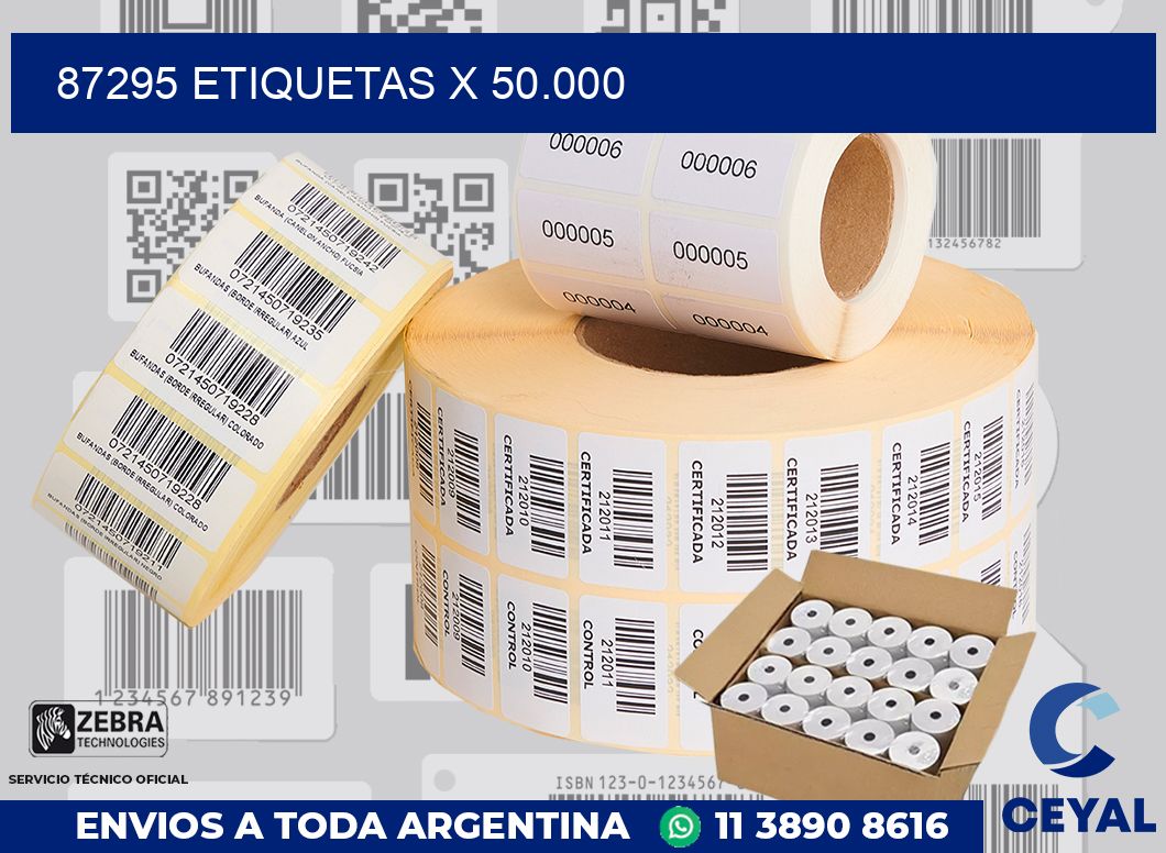87295 Etiquetas x 50.000