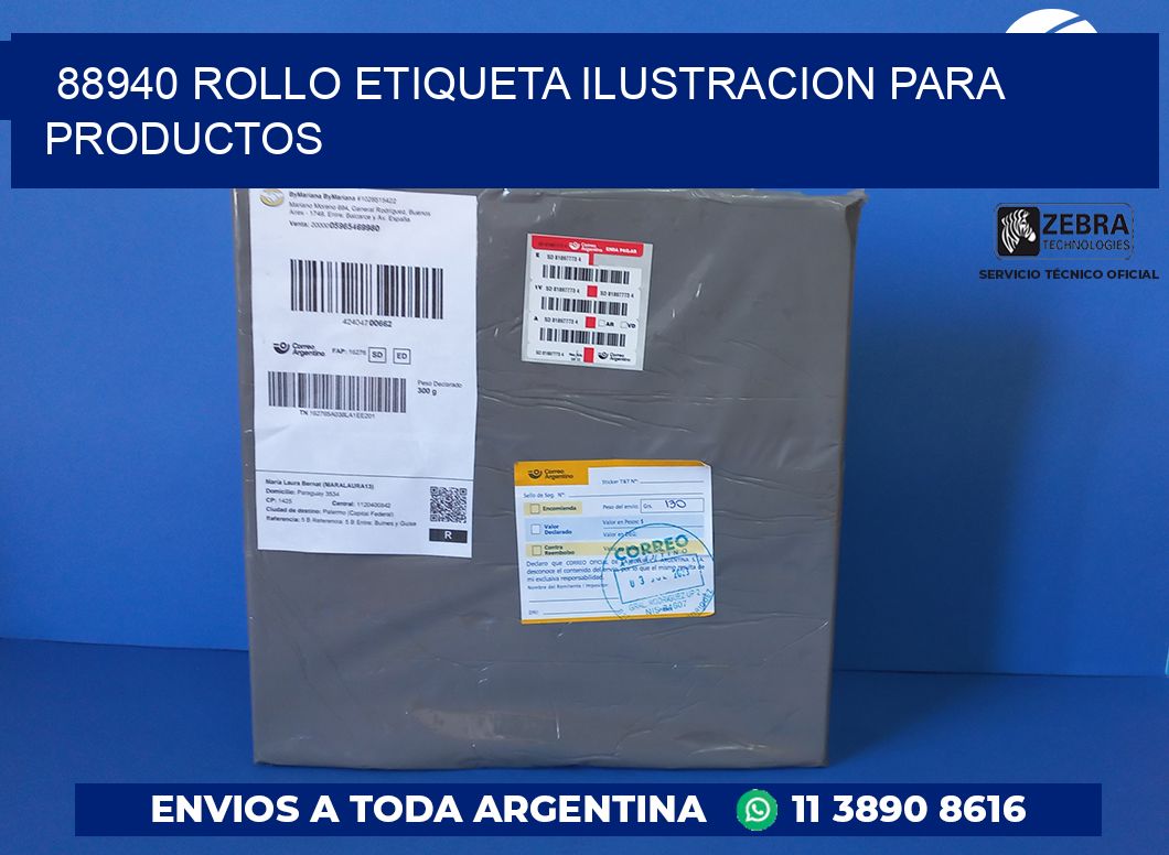 88940 ROLLO ETIQUETA ILUSTRACION PARA PRODUCTOS