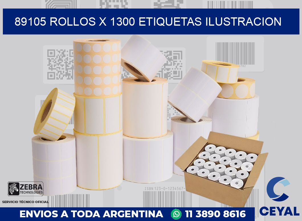 89105 Rollos x 1300 etiquetas ilustracion