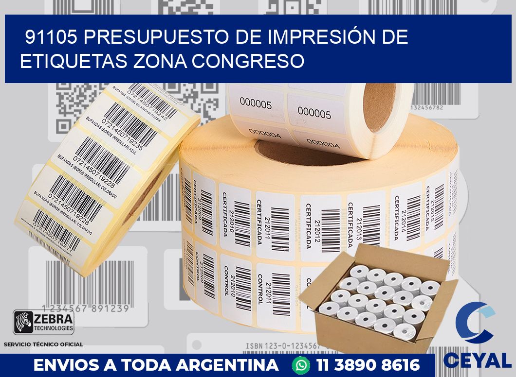 91105 PRESUPUESTO DE IMPRESIÓN DE ETIQUETAS ZONA CONGRESO