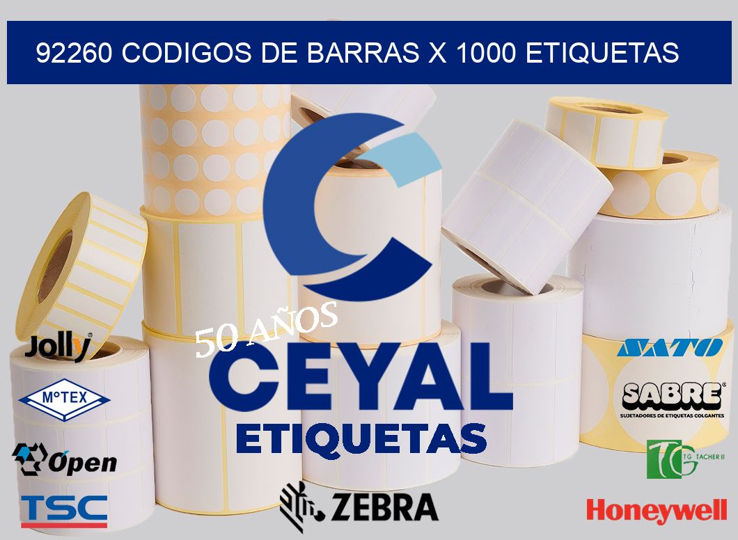 92260 codigos de barras x 1000 etiquetas
