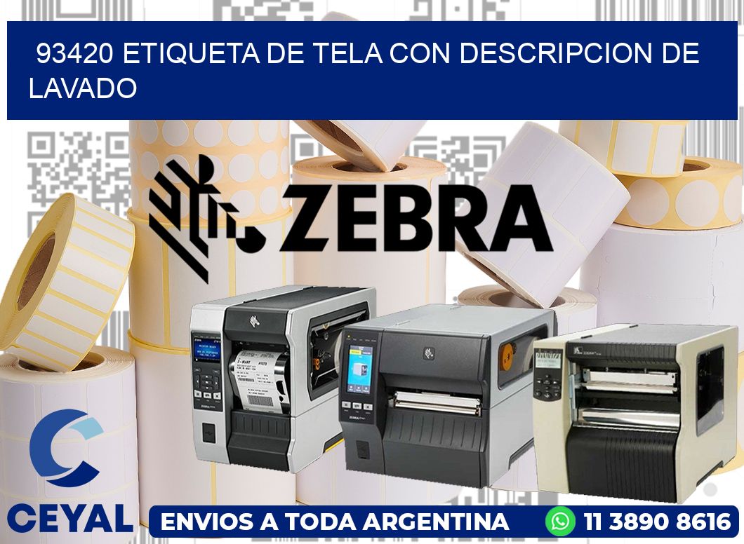 93420 ETIQUETA DE TELA CON DESCRIPCION DE LAVADO