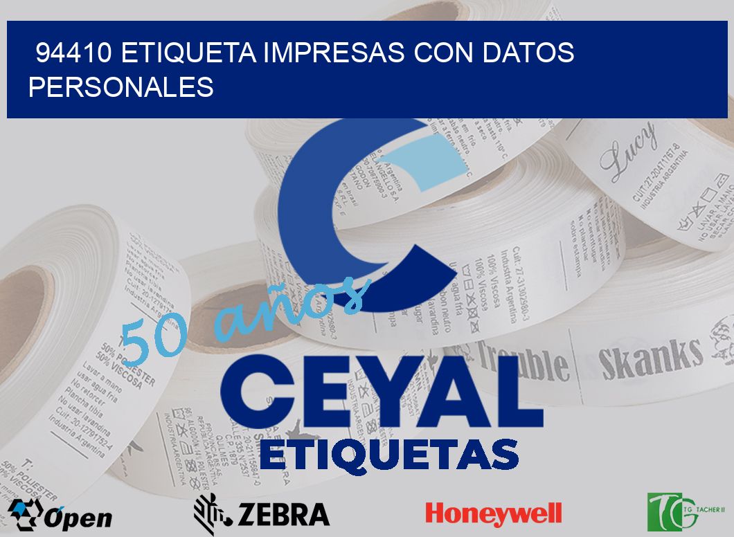 94410 ETIQUETA IMPRESAS CON DATOS PERSONALES