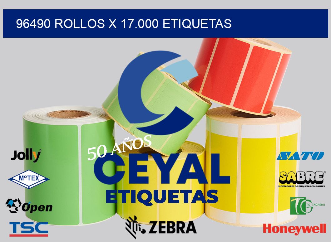 96490 Rollos x 17.000 etiquetas