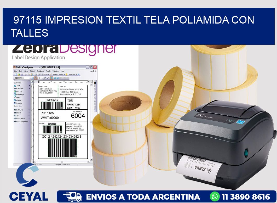 97115 IMPRESION TEXTIL TELA POLIAMIDA CON TALLES