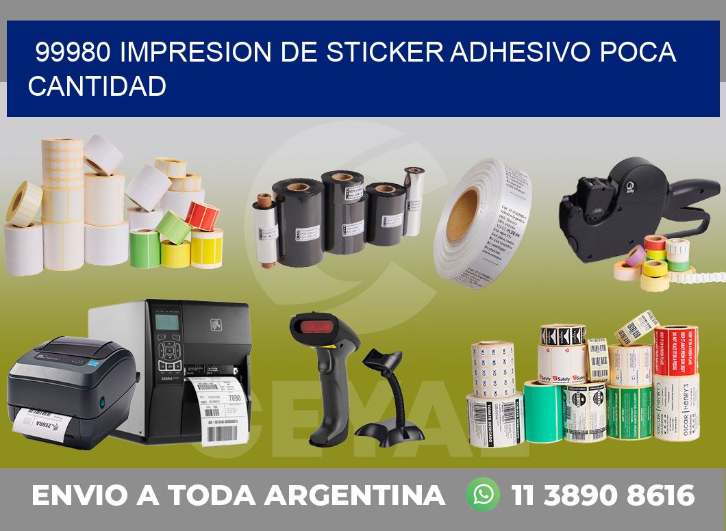 99980 IMPRESION DE STICKER ADHESIVO POCA CANTIDAD