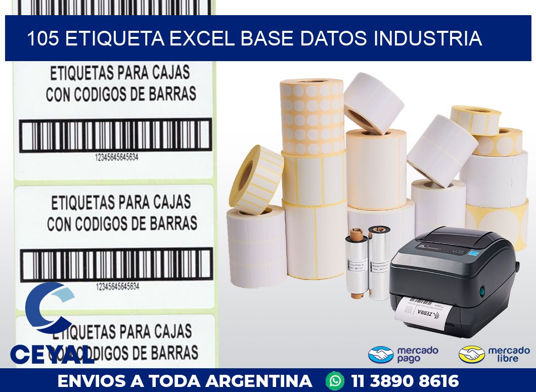 105 etiqueta excel base datos industria