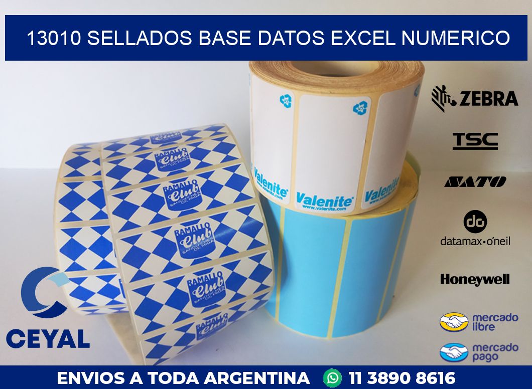 13010 sellados base datos excel numerico