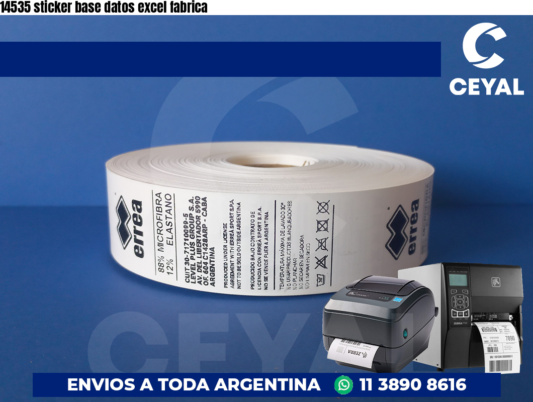 14535 sticker base datos excel fabrica