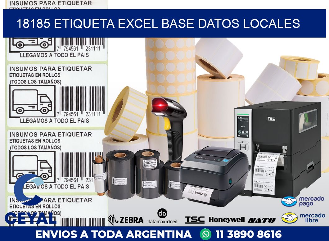 18185 etiqueta excel base datos locales