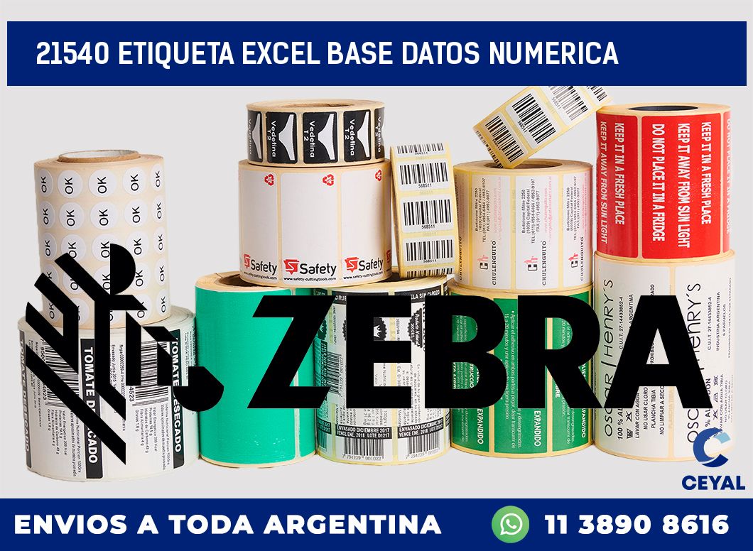 21540 etiqueta excel base datos numerica