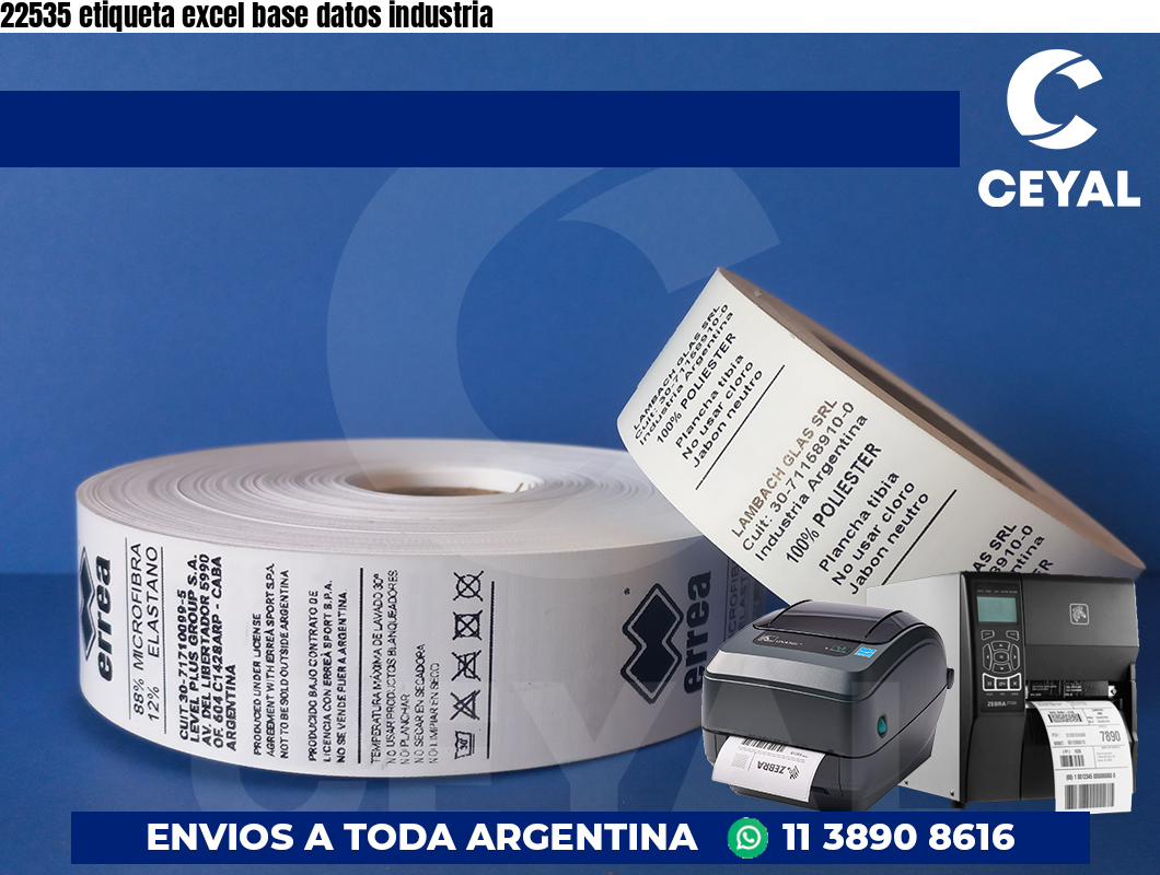 22535 etiqueta excel base datos industria