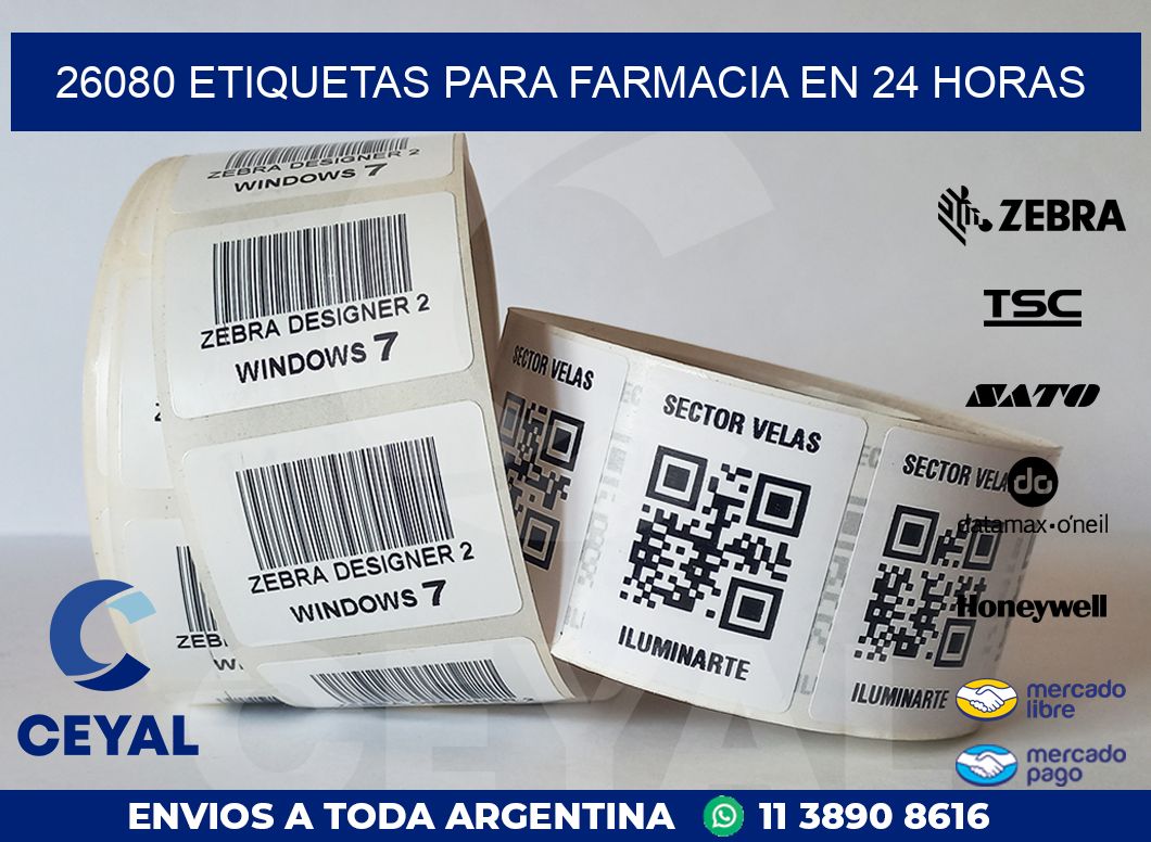 26080 ETIQUETAS PARA FARMACIA EN 24 HORAS