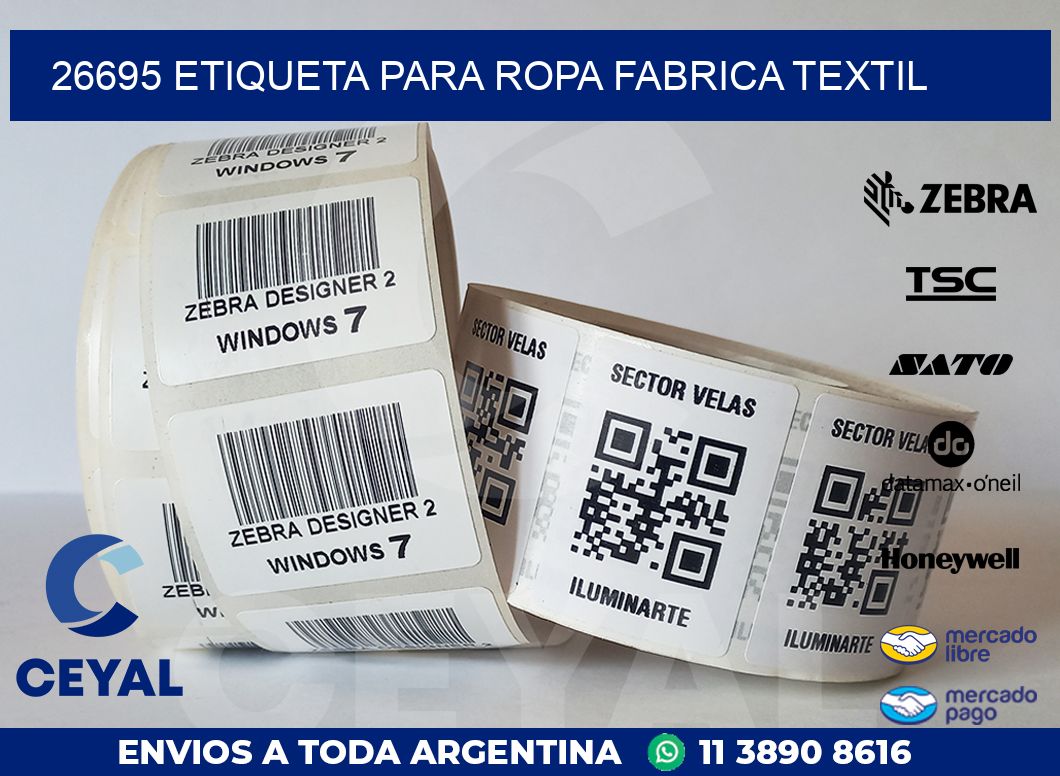 26695 ETIQUETA PARA ROPA FABRICA TEXTIL