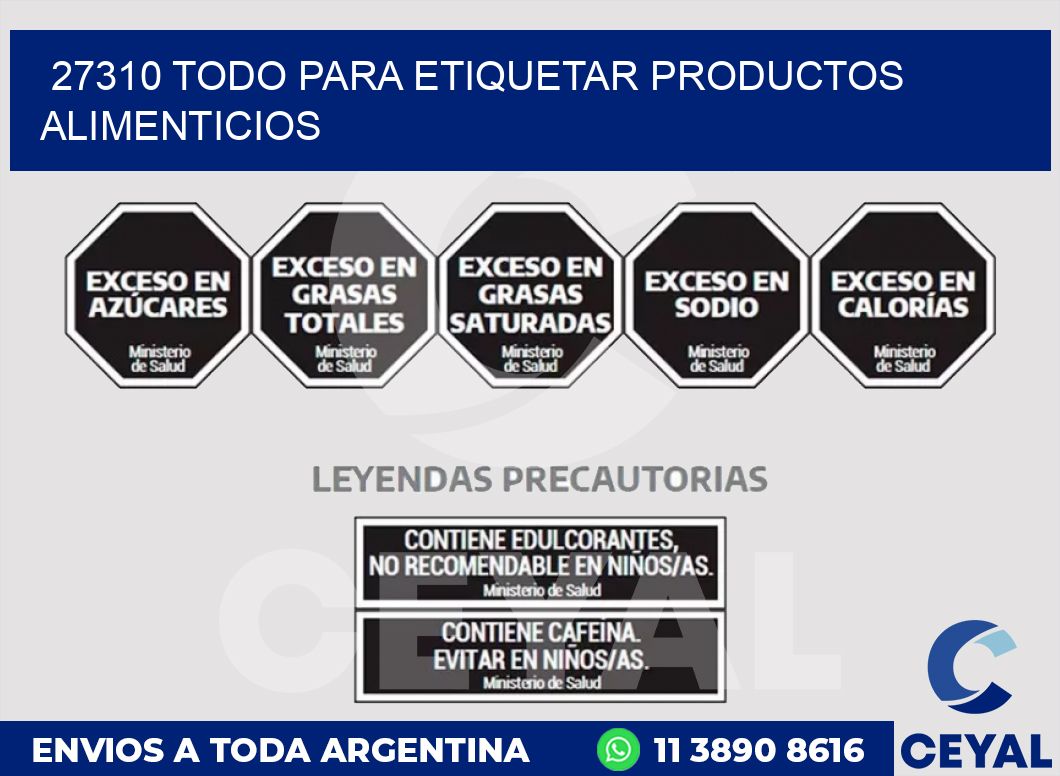 27310 TODO PARA ETIQUETAR PRODUCTOS ALIMENTICIOS