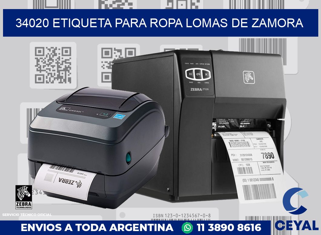 34020 ETIQUETA PARA ROPA LOMAS DE ZAMORA