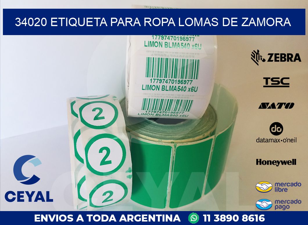 34020 ETIQUETA PARA ROPA LOMAS DE ZAMORA
