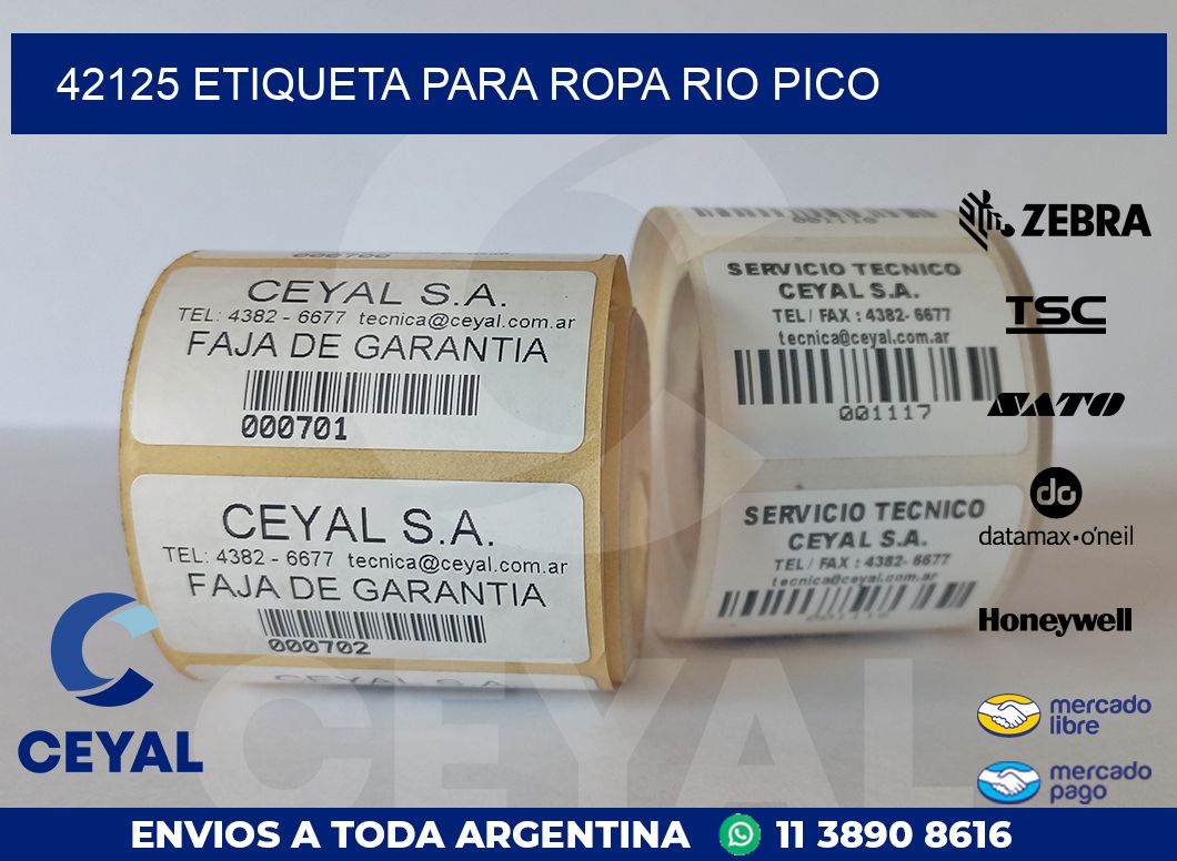 42125 ETIQUETA PARA ROPA RIO PICO