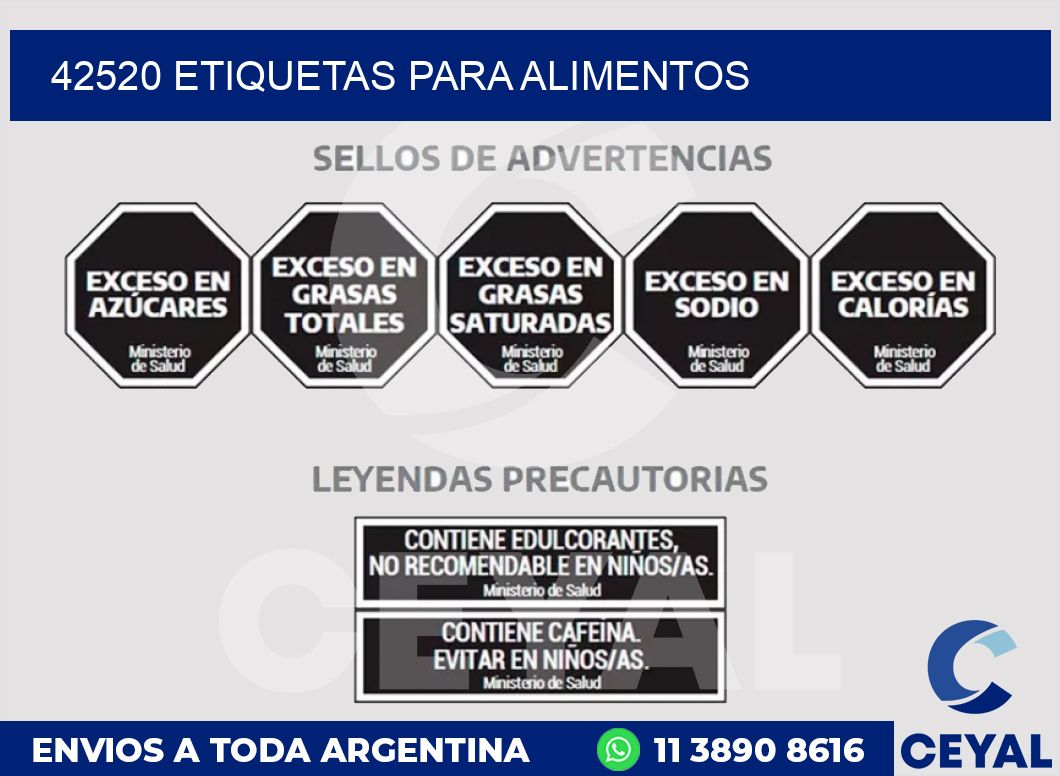 42520 ETIQUETAS PARA ALIMENTOS