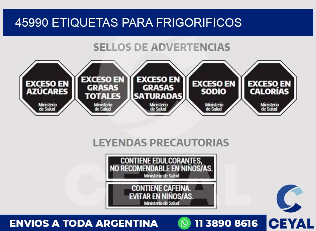 45990 ETIQUETAS PARA FRIGORIFICOS