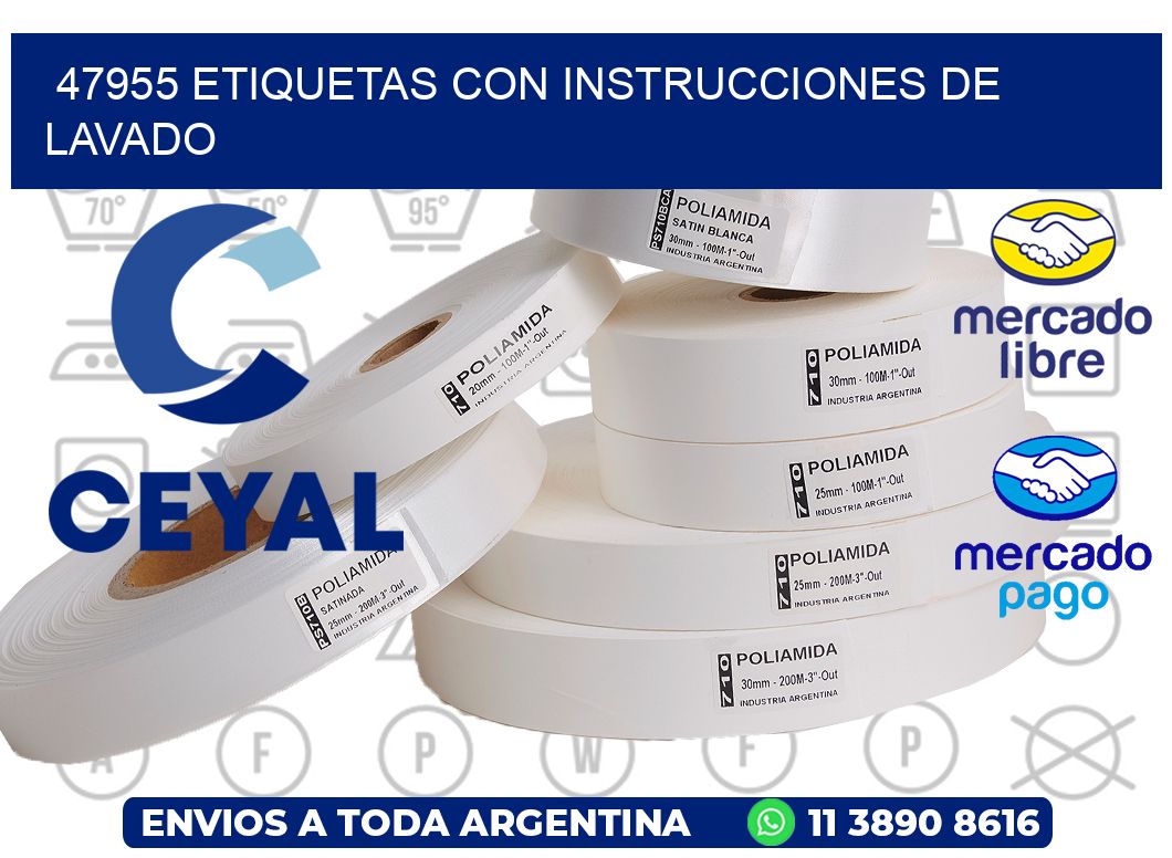 47955 ETIQUETAS CON INSTRUCCIONES DE LAVADO