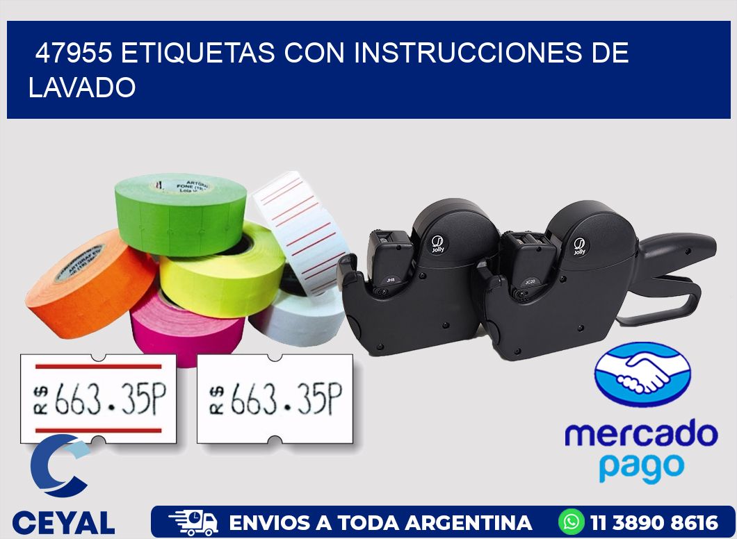 47955 ETIQUETAS CON INSTRUCCIONES DE LAVADO