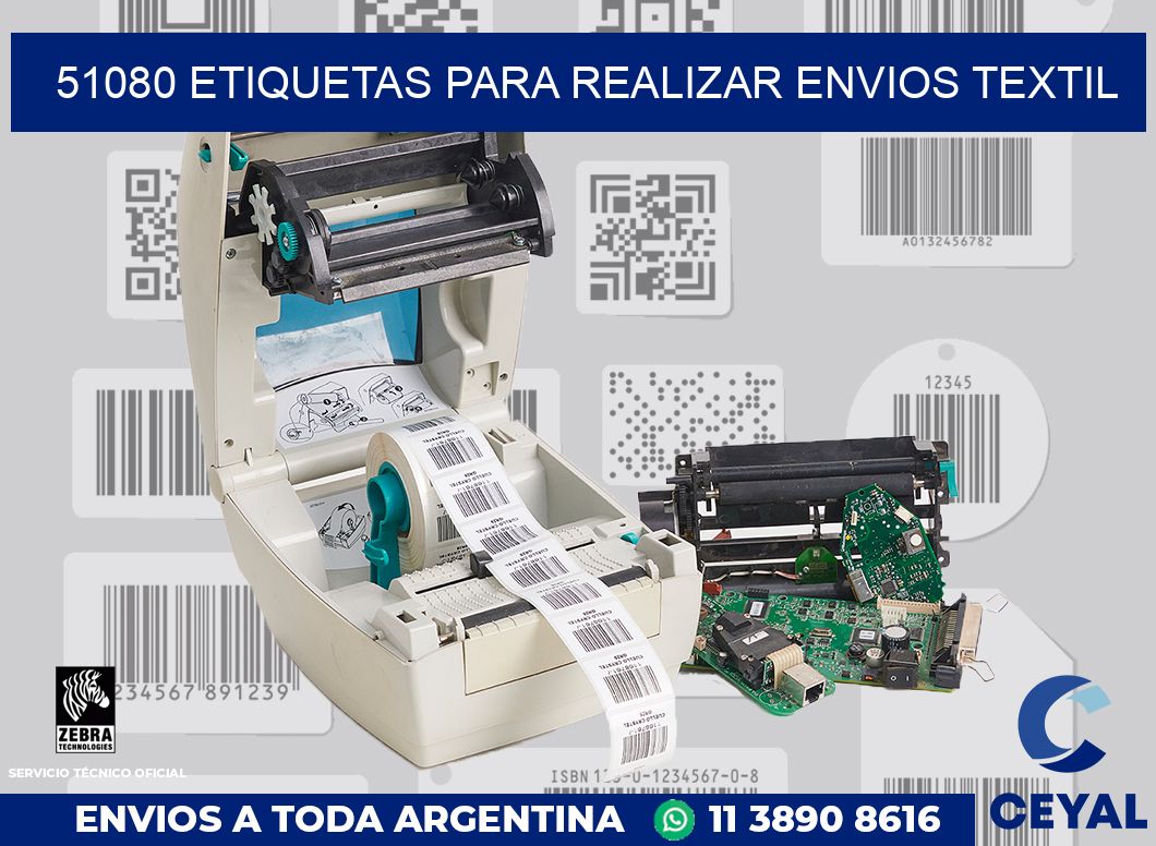 51080 ETIQUETAS PARA REALIZAR ENVIOS TEXTIL