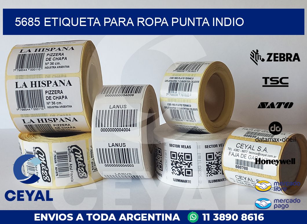 5685 ETIQUETA PARA ROPA PUNTA INDIO