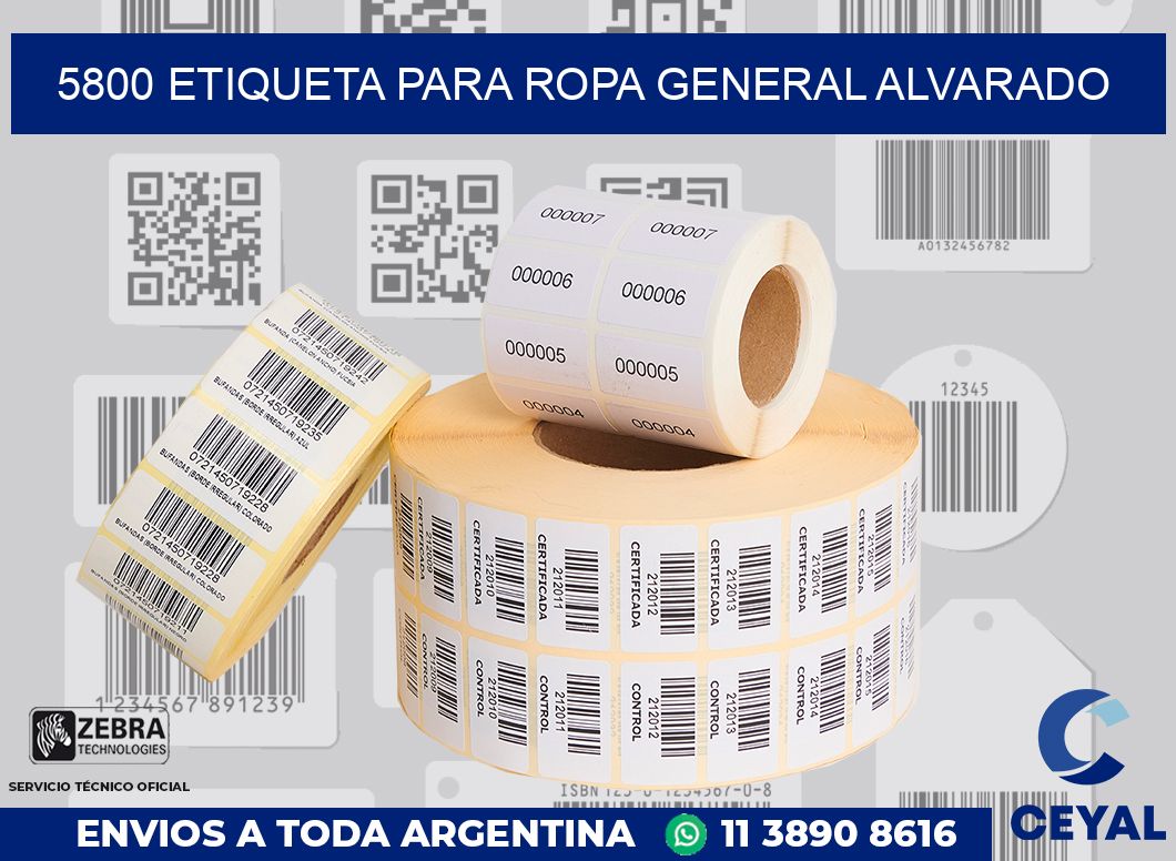 5800 ETIQUETA PARA ROPA GENERAL ALVARADO