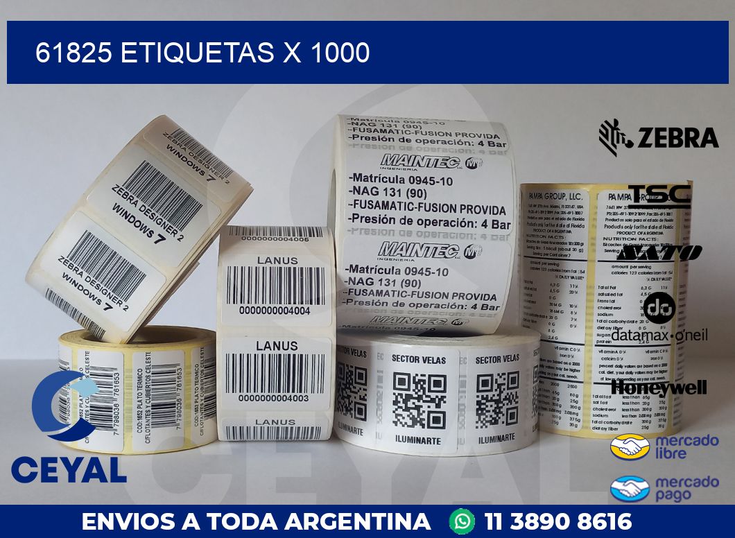 61825 ETIQUETAS X 1000