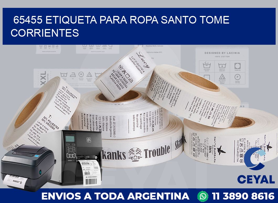 65455 ETIQUETA PARA ROPA SANTO TOME CORRIENTES