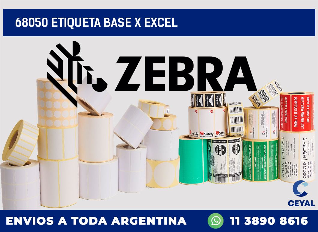 68050 etiqueta base x excel