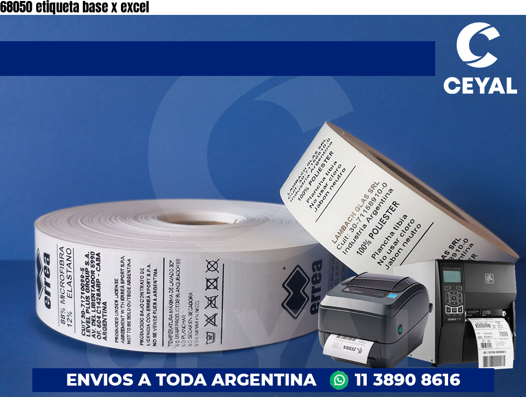 68050 etiqueta base x excel