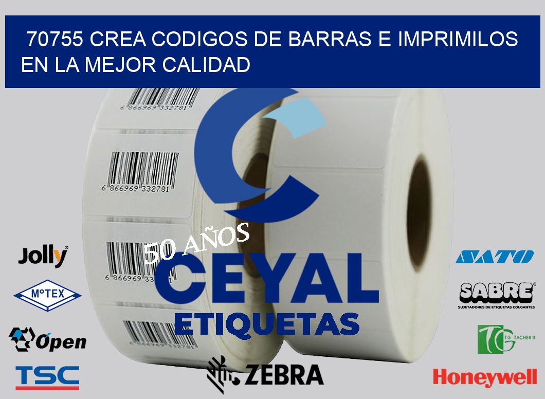 70755 CREA CODIGOS DE BARRAS E IMPRIMILOS EN LA MEJOR CALIDAD