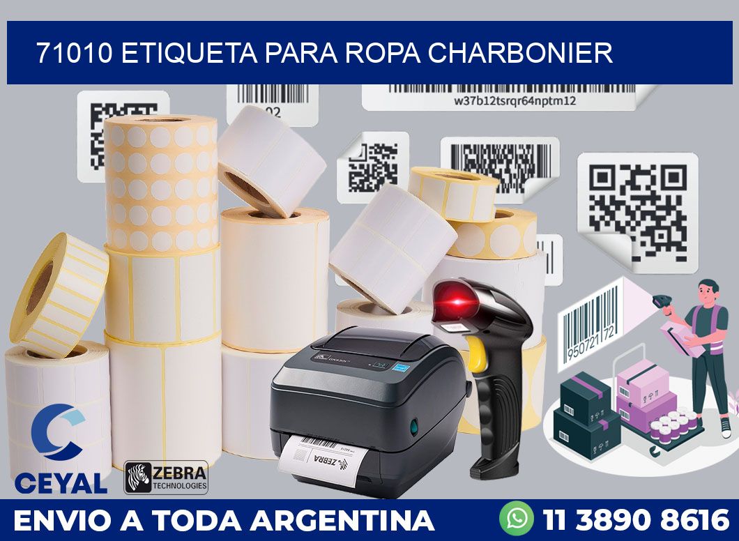 71010 ETIQUETA PARA ROPA CHARBONIER