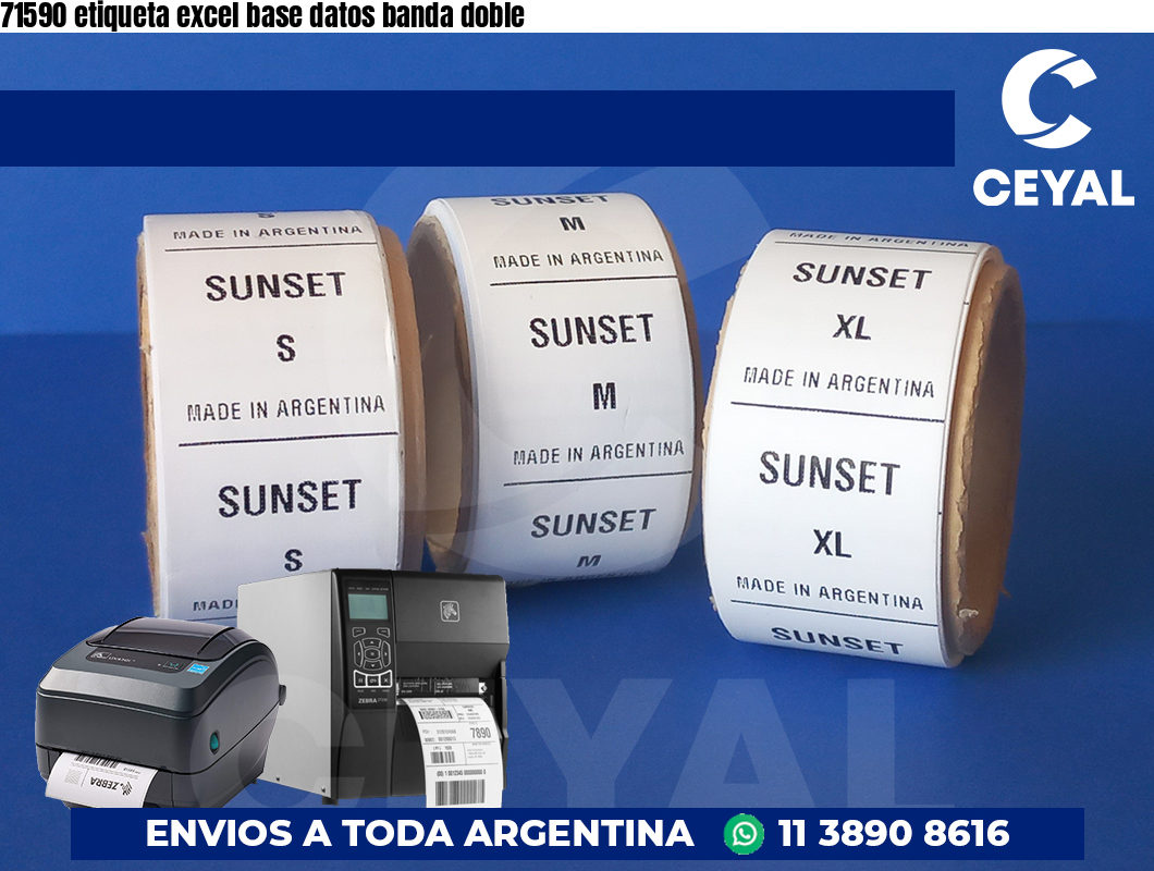 71590 etiqueta excel base datos banda doble