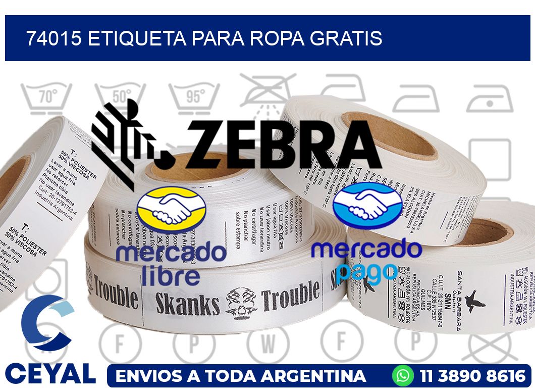 74015 ETIQUETA PARA ROPA GRATIS