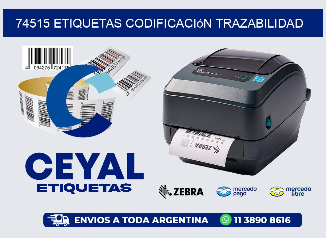 74515 etiquetas codificación trazabilidad